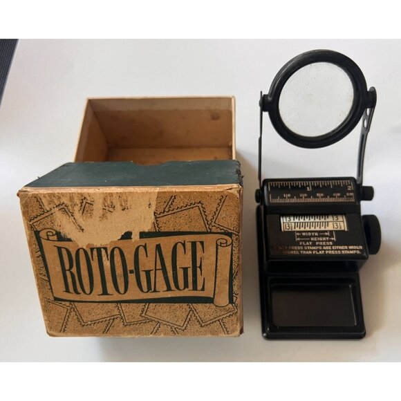 Imperial Molded Products Other - Vintage 1930s Roto-Gage Stamp Collector Measuring Device, Read Amazing History!